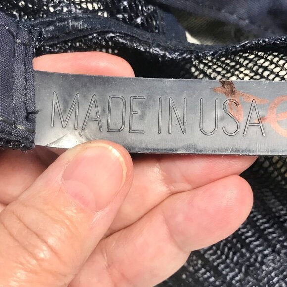 Vintage USS Avenger MCM-1 Navy Ship Snapback Hat Cap Mens Blue Large Made inUSA - Picture 10 of 14